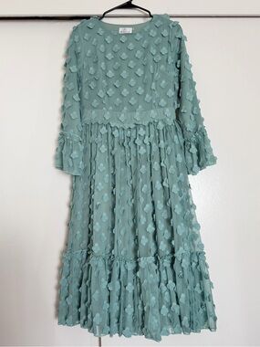 Dainty Jewells Mint Green Textured Midi Dress